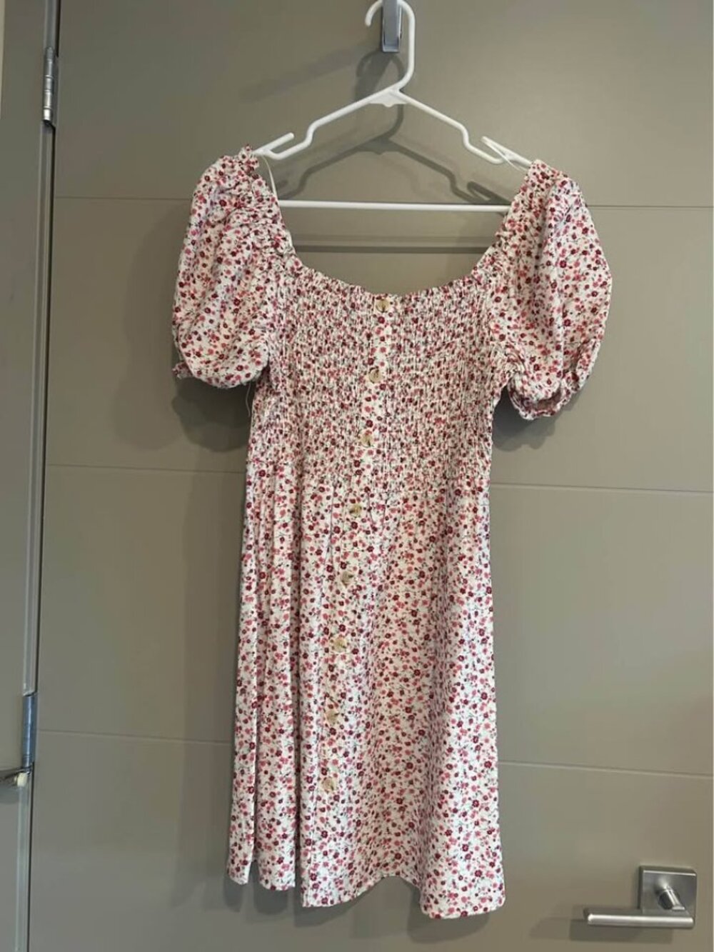 Pink and White Floral Dress